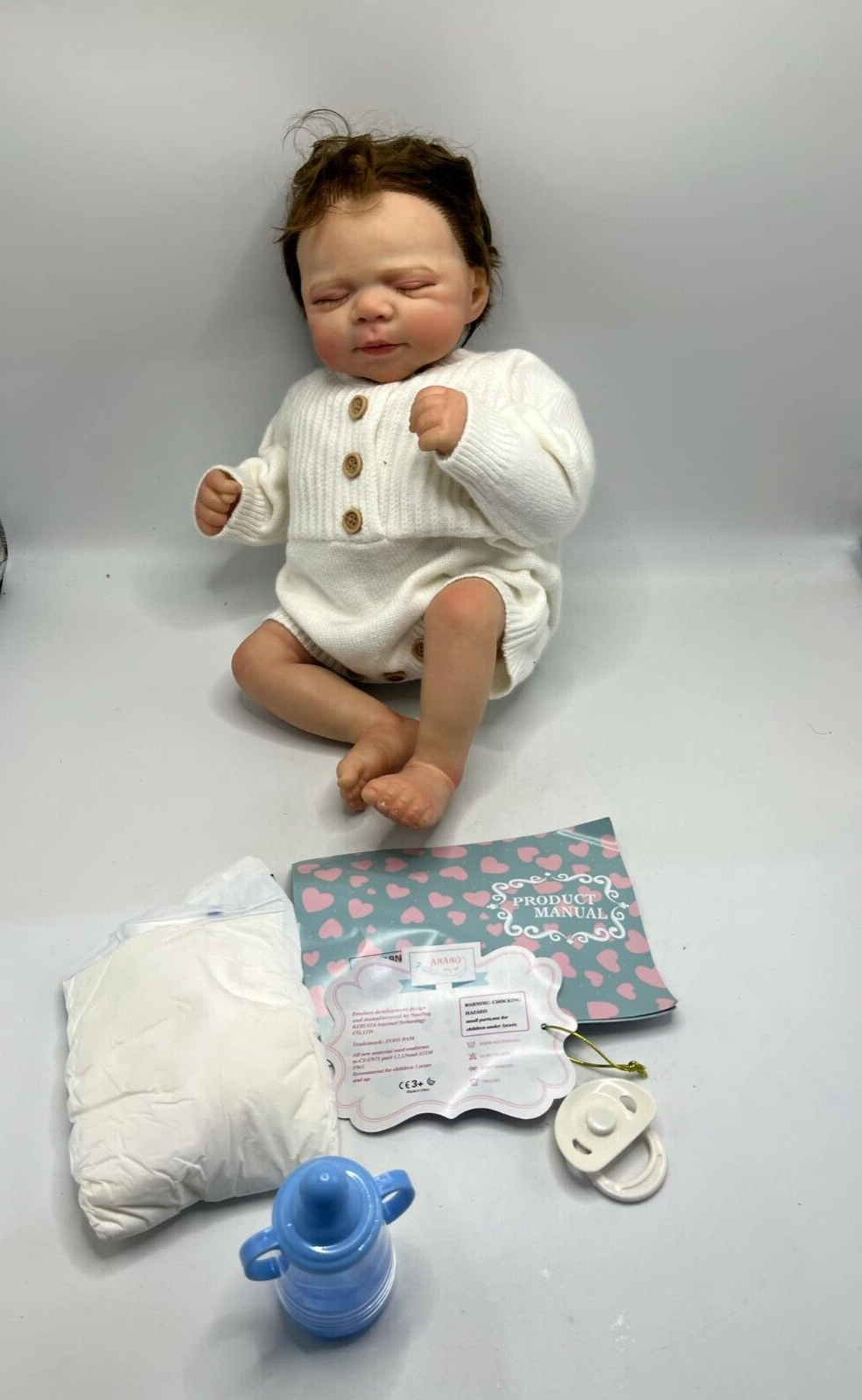 Anano Reborn Baby Dolls Boy That Look Real Red Rashes on The Skin 20 Inch Realistic Newborn Baby Dolls Silicone Babies Weighted Body Fat Cute Baby Toe Anano Reborn Baby Dolls Silicone Full Body Boy, 18 Inch Realistic
